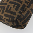 FENDI Zucca Canvas Mamma Baguette Shoulder Bag Brown Silver Auth yk20686SAM-13