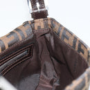 FENDI Zucca Canvas Mamma Baguette Shoulder Bag Brown Silver Auth yk20686SAM-21