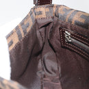 FENDI Zucca Canvas Mamma Baguette Shoulder Bag Brown Silver Auth yk20686SAM-22