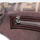 FENDI Zucca Canvas Mamma Baguette Shoulder Bag Brown Silver Auth yk20686SAM-23