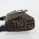 FENDI Zucca Canvas Mamma Baguette Shoulder Bag Brown Silver Auth yk20686SAM-5