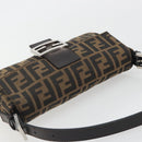 FENDI Zucca Canvas Mamma Baguette Shoulder Bag Brown Silver Auth yk20686SAM-6