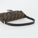 FENDI Zucca Canvas Mamma Baguette Shoulder Bag Brown Silver Auth yk20686SAM-7