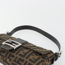 FENDI Zucca Canvas Mamma Baguette Shoulder Bag Brown Silver Auth yk20686SAM-8