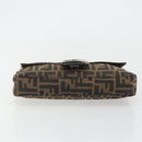 FENDI Zucca Canvas Mamma Baguette Shoulder Bag Brown Silver Auth yk20686SAM-9