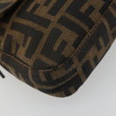 FENDI Zucca Canvas Mamma Baguette Shoulder Bag Brown Silver Auth yk20687SAM-11