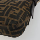 FENDI Zucca Canvas Mamma Baguette Shoulder Bag Brown Silver Auth yk20687SAM-12
