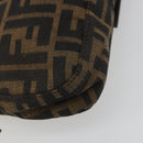 FENDI Zucca Canvas Mamma Baguette Shoulder Bag Brown Silver Auth yk20687SAM-13