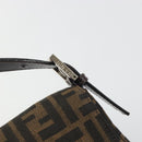 FENDI Zucca Canvas Mamma Baguette Shoulder Bag Brown Silver Auth yk20687SAM-14