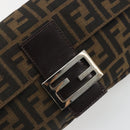 FENDI Zucca Canvas Mamma Baguette Shoulder Bag Brown Silver Auth yk20687SAM-15