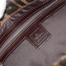 FENDI Zucca Canvas Mamma Baguette Shoulder Bag Brown Silver Auth yk20687SAM-18
