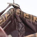 FENDI Zucca Canvas Mamma Baguette Shoulder Bag Brown Silver Auth yk20687SAM-20