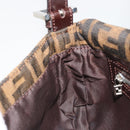 FENDI Zucca Canvas Mamma Baguette Shoulder Bag Brown Silver Auth yk20687SAM-21