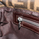 FENDI Zucca Canvas Mamma Baguette Shoulder Bag Brown Silver Auth yk20687SAM-22