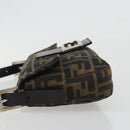 FENDI Zucca Canvas Mamma Baguette Shoulder Bag Brown Silver Auth yk20687SAM-5