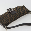 FENDI Zucca Canvas Mamma Baguette Shoulder Bag Brown Silver Auth yk20687SAM-6