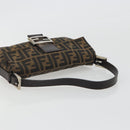FENDI Zucca Canvas Mamma Baguette Shoulder Bag Brown Silver Auth yk20687SAM-7
