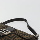 FENDI Zucca Canvas Mamma Baguette Shoulder Bag Brown Silver Auth yk20687SAM-8