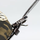 FENDI Zucca Canvas Flower Embroidery Mamma Baguette Brown Silver Auth yk20688SM-16
