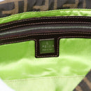 FENDI Zucca Canvas Flower Embroidery Mamma Baguette Brown Silver Auth yk20688SM-17