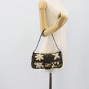 FENDI Zucca Canvas Flower Embroidery Mamma Baguette Brown Silver Auth yk20688SM-24