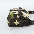 FENDI Zucca Canvas Flower Embroidery Mamma Baguette Brown Silver Auth yk20688SM-5