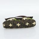 FENDI Zucca Canvas Flower Embroidery Mamma Baguette Brown Silver Auth yk20688SM-9