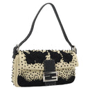 FENDI Celleria Flower Embroidery Straw Mamma Baguette 8BR101 Auth yk20689SM-1