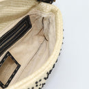 FENDI Celleria Flower Embroidery Straw Mamma Baguette 8BR101 Auth yk20689SM-16