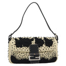 FENDI Celleria Flower Embroidery Straw Mamma Baguette 8BR101 Auth yk20689SM-2