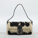 FENDI Celleria Flower Embroidery Straw Mamma Baguette 8BR101 Auth yk20689SM-22