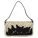 FENDI Celleria Flower Embroidery Straw Mamma Baguette 8BR101 Auth yk20689SM-3