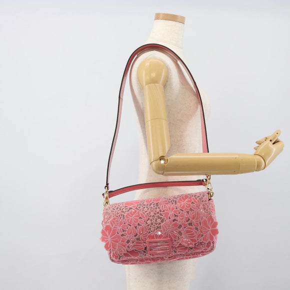 FENDI Flower Mamma Baguette Shoulder Bag Patent 2way Pink 8BR600 Auth yk20690SAM