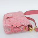 FENDI Flower Mamma Baguette Shoulder Bag Patent 2way Pink 8BR600 Auth yk20690SAM-5