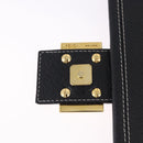 FENDI Mamma Baguette Shoulder Bag Leather Black Gold Tone Auth yk20691SAM-16