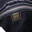 FENDI Mamma Baguette Shoulder Bag Leather Black Gold Tone Auth yk20691SAM-18
