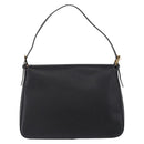 FENDI Mamma Baguette Shoulder Bag Leather Black Gold Tone Auth yk20691SAM-3