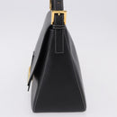 FENDI Mamma Baguette Shoulder Bag Leather Black Gold Tone Auth yk20691SAM-4