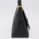 FENDI Mamma Baguette Shoulder Bag Leather Black Gold Tone Auth yk20691SAM-5