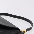 FENDI Mamma Baguette Shoulder Bag Leather Black Gold Tone Auth yk20691SAM-8
