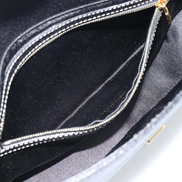 FENDI Mamma Baguette Shoulder Bag Leather Black Gold Tone Auth yk20692SM