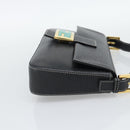 FENDI Mamma Baguette Shoulder Bag Leather Black Gold Tone Auth yk20692SM-4
