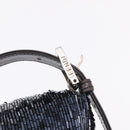 FENDI Mamma Baguette Shoulder Bag Beads Navy Silver Auth yk20696SAM-14