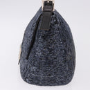 FENDI Mamma Baguette Shoulder Bag Beads Navy Silver Auth yk20696SAM-4