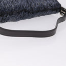 FENDI Mamma Baguette Shoulder Bag Beads Navy Silver Auth yk20696SAM-7
