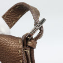 FENDI Celeria Mamma Baguette Shoulder Bag Leather Brown Silver Auth yk20699SAM-14