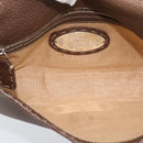 FENDI Celeria Mamma Baguette Shoulder Bag Leather Brown Silver Auth yk20699SAM-16