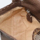 FENDI Celeria Mamma Baguette Shoulder Bag Leather Brown Silver Auth yk20699SAM-18