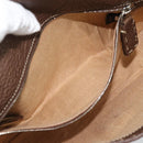 FENDI Celeria Mamma Baguette Shoulder Bag Leather Brown Silver Auth yk20699SAM-20