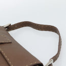 FENDI Celeria Mamma Baguette Shoulder Bag Leather Brown Silver Auth yk20699SAM-8